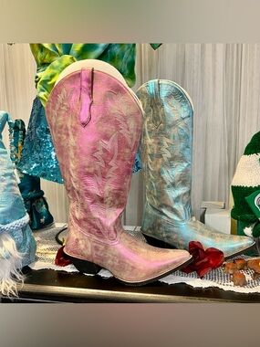 NIB All Leather Boots Southern Fried Chics 
Choose Color Pink Turquoise